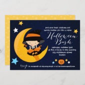 小さな魔モダン女ハロウィン·バッシュの衣装パーティー 招待状 (正面/裏面)