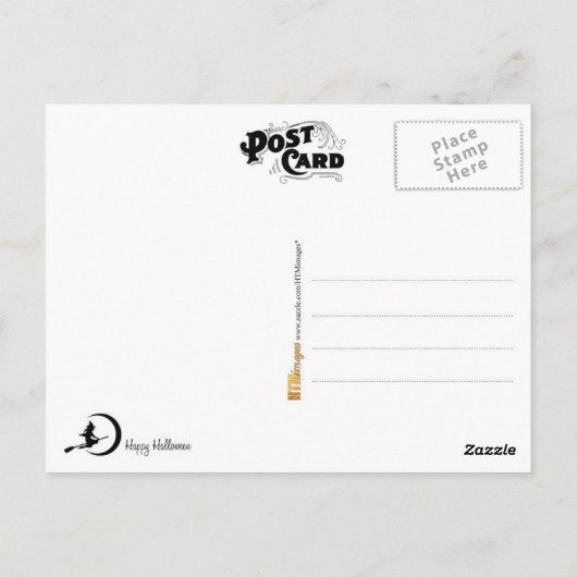 小さな魔女からのハロウィーンのご挨拶 ポストカード (裏面)