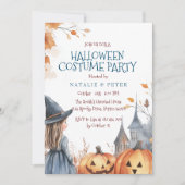小さな魔女と城ハロウィーンの衣装パーティー 招待状 (正面)