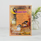 小さな魔女と幽霊のパーティー招待状 招待状 (スタンド正面)