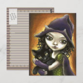 小さな魔女と黒い子猫 ポストカード (正面/裏面)