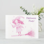 小さな魔女のハロウィンパーティー招待状 招待状 (スタンド正面)