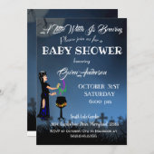 小さな魔女の赤ん坊シャワーハロウィ不気味ーン 招待状 (正面/裏面)