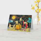 小さな魔女の魔法の釜ハッピーハローウィン! カード (黄色い花)