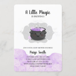 小さな魔法がハロウィーンの赤ちゃんシャワーを醸造している 招待状
