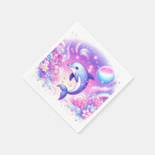 小さな魔法のイルカの赤ちゃんシャワー スタンダードカクテルナプキン (角)