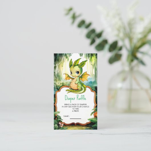 小さな魔法のドラゴンベビーシャワー エンクロージャーカード (スタンド正面)