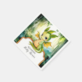 小さな魔法のドラゴンベビーシャワー スタンダードカクテルナプキン (角)