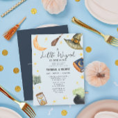 小さな魔法使い醸造少年ハロウィーンの赤ちゃんシャワー 招待状