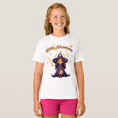 小さな魔法使い – 子供用ハロウィンTシャツ Tシャツ (正面フル)