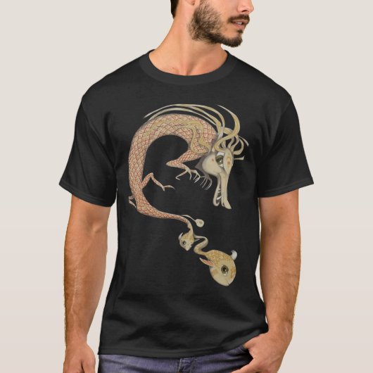 小さな魚とドラゴン Tシャツ (正面)
