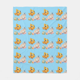 小さな魚のフリースブランケット フリースブランケット