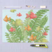 小さな魚の海藻のカラフル海切り離し 薄葉紙 (クラフト)