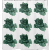 小さな鳥がバラ シャワーカーテン (正面)