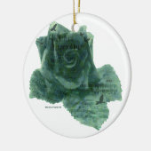 小さな鳥がバラ セラミックオーナメント (左)