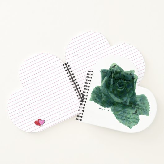 小さな鳥がバラ ノートブック (内部)