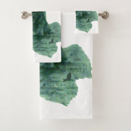 小さな鳥がバラ バスタオルセット