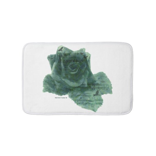 小さな鳥がバラ バスマット (正面)