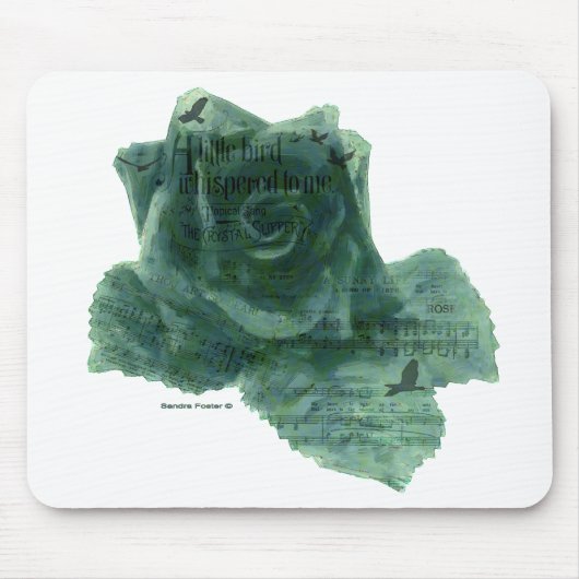 小さな鳥がバラ マウスパッド (正面)