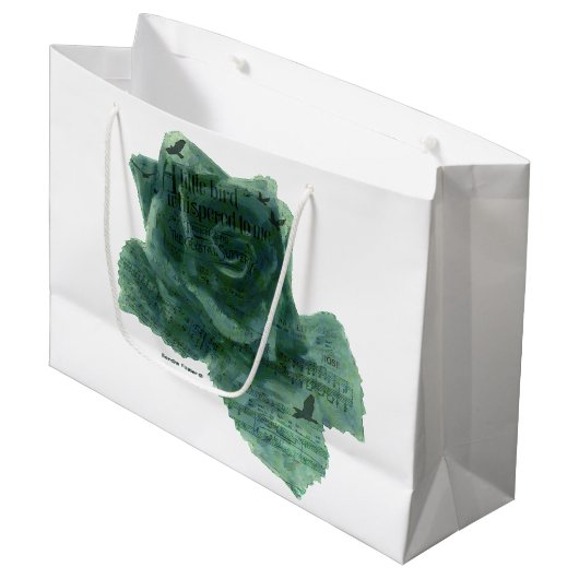 小さな鳥がバラ ラージペーパーバッグ (正面アングル)