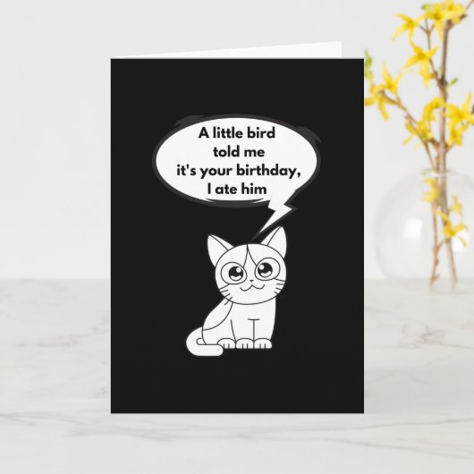 小さな鳥が君の誕生日だって言った食べ カード (黄色い花)