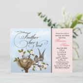 小さな鳥が巣を飾るシャワーの招待状 招待状 (スタンド正面)