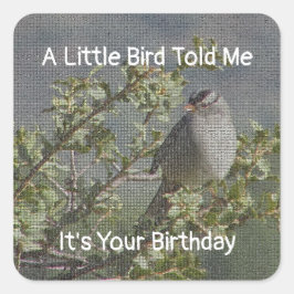 小さな鳥が教えてくれたお誕生日おめでとう スクエアシール