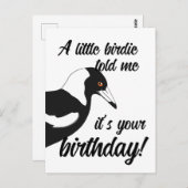 小さな鳥が教えてくれたよ、お誕生日のポストカードだよ ポストカード (正面/裏面)