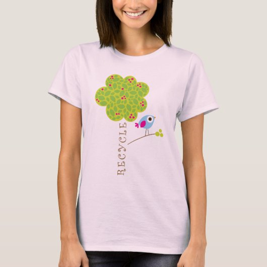 小さな鳥が私にリサイクル Tシャツ (正面)