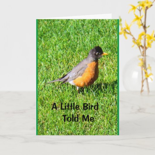 小さな鳥が私に言った誕生日だ! カード (黄色い花)