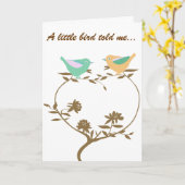 小さな鳥が…おめでとう カード (黄色い花)