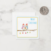 小さな鳥たち２羽 ノートカード (正面/裏面インサイチュ)