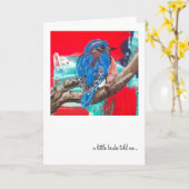 小さな鳥の手紙カード カード (黄色い花)