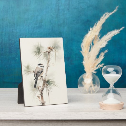 小さな鳥の水彩画 フォトプラーク (側面)