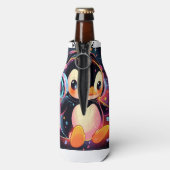 小さな鳥の聞🎧像が入っクールた ボトルクーラー (ボトル裏面)