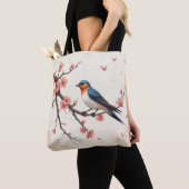 小さな鳥 トートバッグ (クローズアップ)