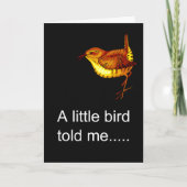 小さな鳥、新しいベビーおめでとう カード (正面)