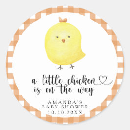 小さな鶏が途中にある – ベビーシャワー ラウンドシール