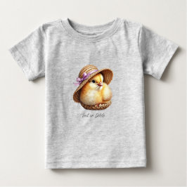 小さな鶏ちゃん ピンクリボン ベビーTシャツ