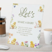 小さな鶏はベビーの赤ちゃんシャワーゲームのサインを作る 台座サイン (インサイチュ)