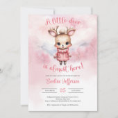 小さな鹿がほとんどピンクの冬である 招待状 (正面)