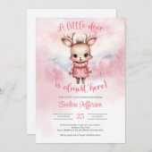 小さな鹿がほとんどピンクの冬である 招待状 (正面/裏面)