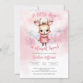 小さな鹿がほとんどピンクの冬である 招待状