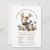 小さな鹿のクリスマスのトナカイの赤ちゃんシャワー 招待状 (正面)