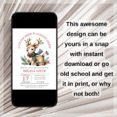 小さな鹿のクリスマスのトナカイの赤ちゃんシャワー 招待状