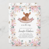 小さな鹿の赤ちゃんシャワー 招待状 (正面/裏面)