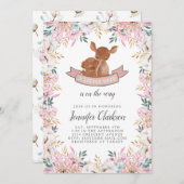 小さな鹿の赤ちゃんシャワー 招待状 (正面/裏面)