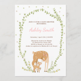 小さな鹿の赤ん坊のシャワー招待ウッドランドフォレスト 招待状