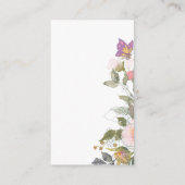 小さな鹿、大きな喜びピンクの花ベビーシャワーテーマ エンクロージャーカード (裏面)