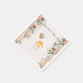 小さな鹿、大きな喜びピンクの花ベビーシャワーテーマ スタンダードカクテルナプキン (角)